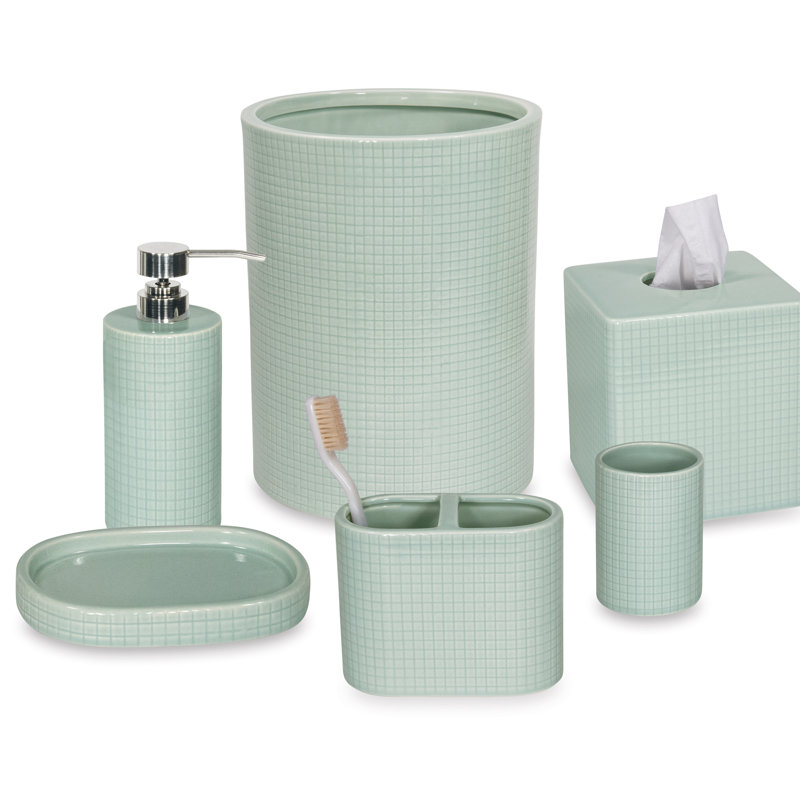 DKNY Fine Grid 4 Piece Bathroom Accessory Set & Reviews Wayfair